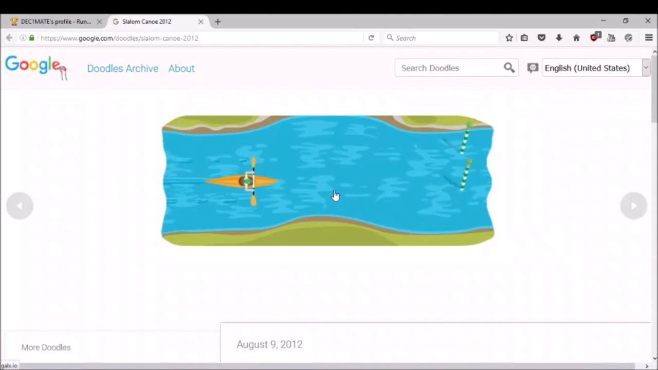 Google Doodle Slalom Canoe 2012 World Record 13.500s YouTube