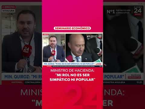 Ministro de Hacienda: "mi rol no es ser simpático ni popular" | 24 Horas TVN Chile