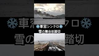 車窓シンクロ2025シーズン最終雪のばんえつ物語　舞台田踏切通過　Jr East Railway Steam Locomotive Class C57 Banetsu Monogatari