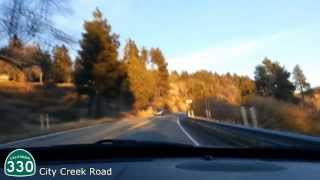 Driving into the mountains  San Bernardino to Running Springs  Highway 330