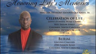 Minister Anthony Antonio Bookman, Sr.- October 24, 2020- Leevy's Funeral Home Live Stream