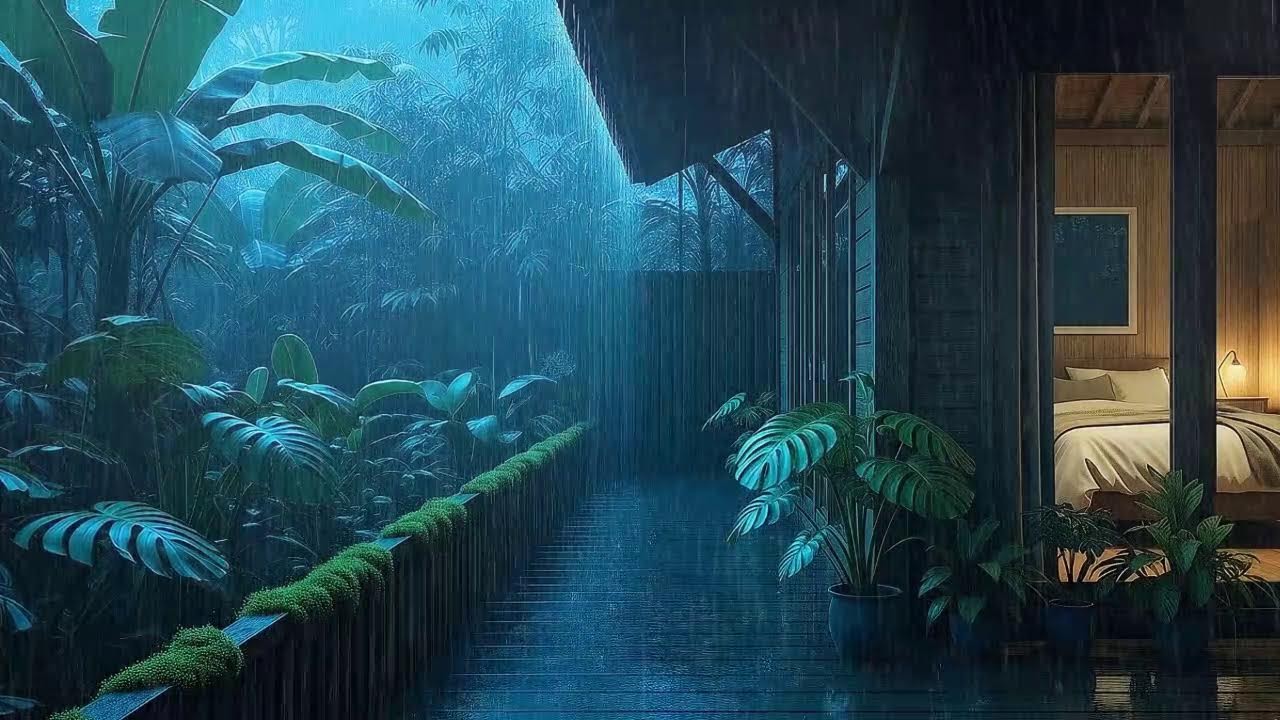 Soft Night Rain To Sleep Instantly In Lush Hidden Cabin 🌧️