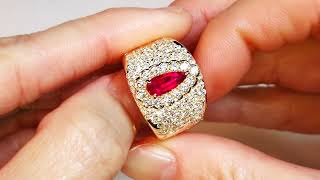 No Oil Bixbite Red Beryl Ring at  0.71 carats  by Kat Florence KF09392