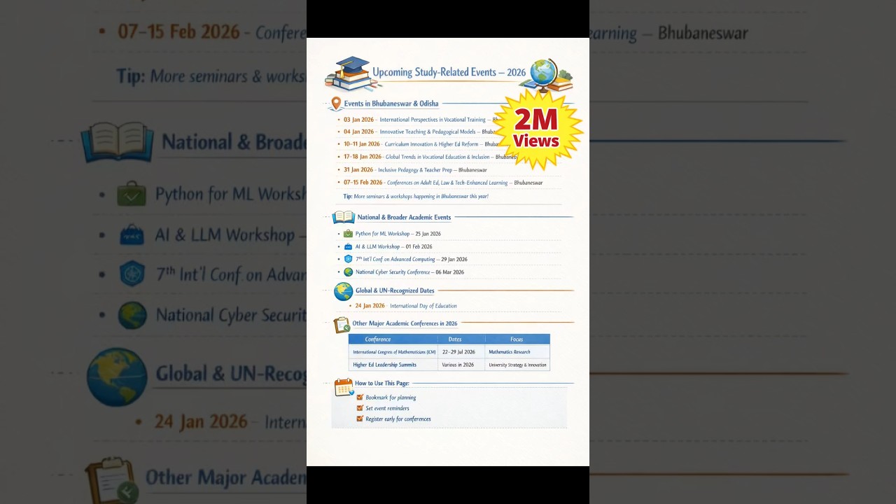 Upcoming Study-Related Events 2026 | Workshops, Conferences & Education Days