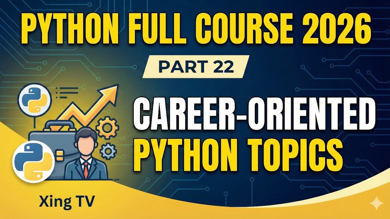 Python Full Course 2026 – Part 22 | Career-Oriented Python Topics (Must-Know Jobs in 2026) | Xing TV