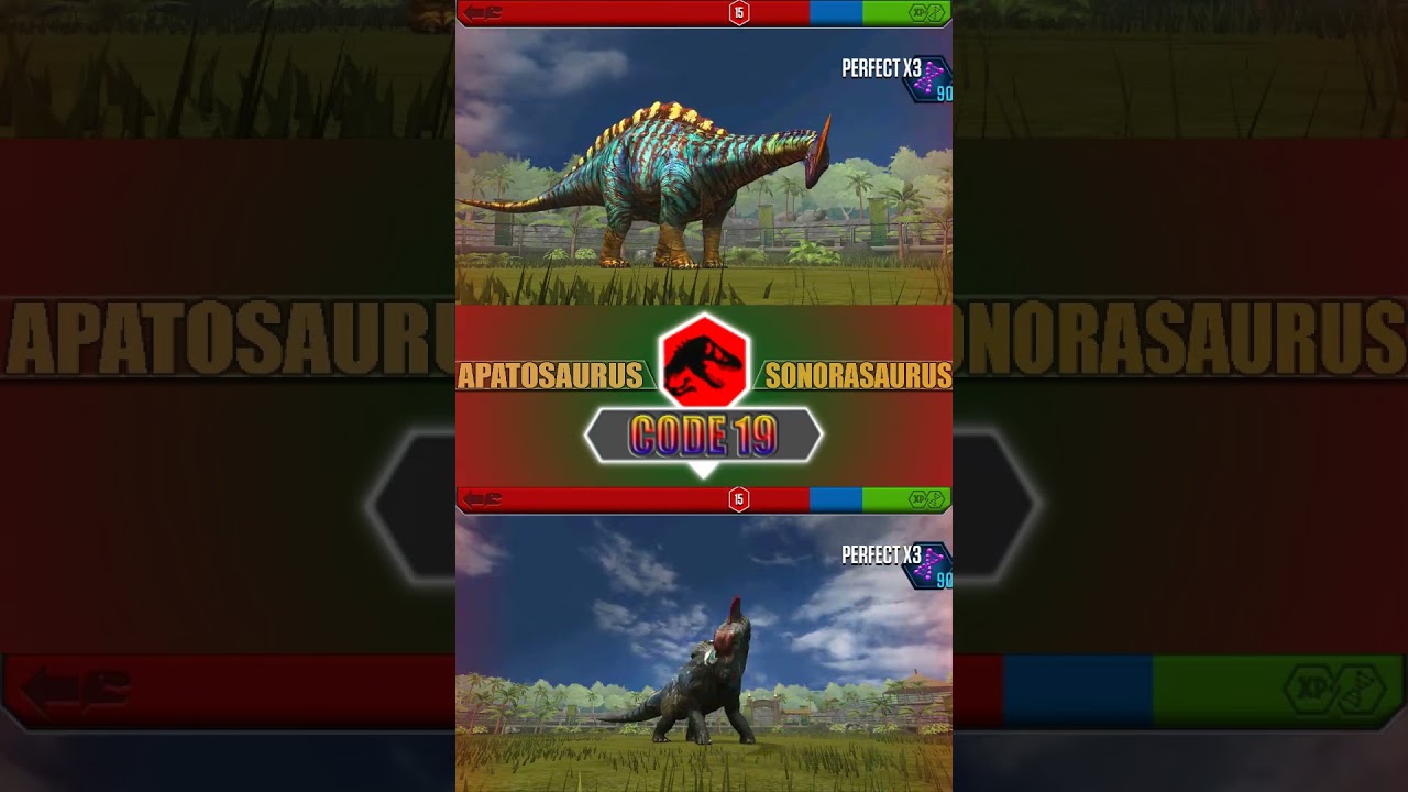 APATOSAURUS VS SONORASAURUS | JURASSIC WORLD THE GAME