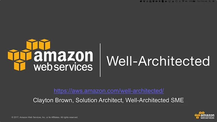 AWS ANZ Webinar Series - An Introduction to the Well Architected Framework