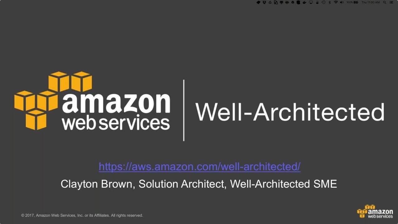 AWS ANZ Webinar Series - An Introduction to the Well Architected ...