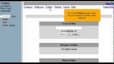 How to create folders in SquirrelMail