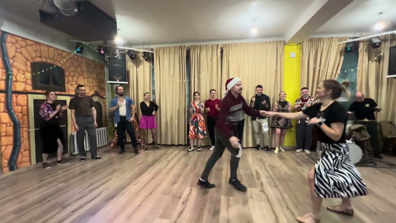 Christmas 2023. Lindy Hop Mix&Match ProAm. Final. Dmytro Usenko & Olenka Rudenko