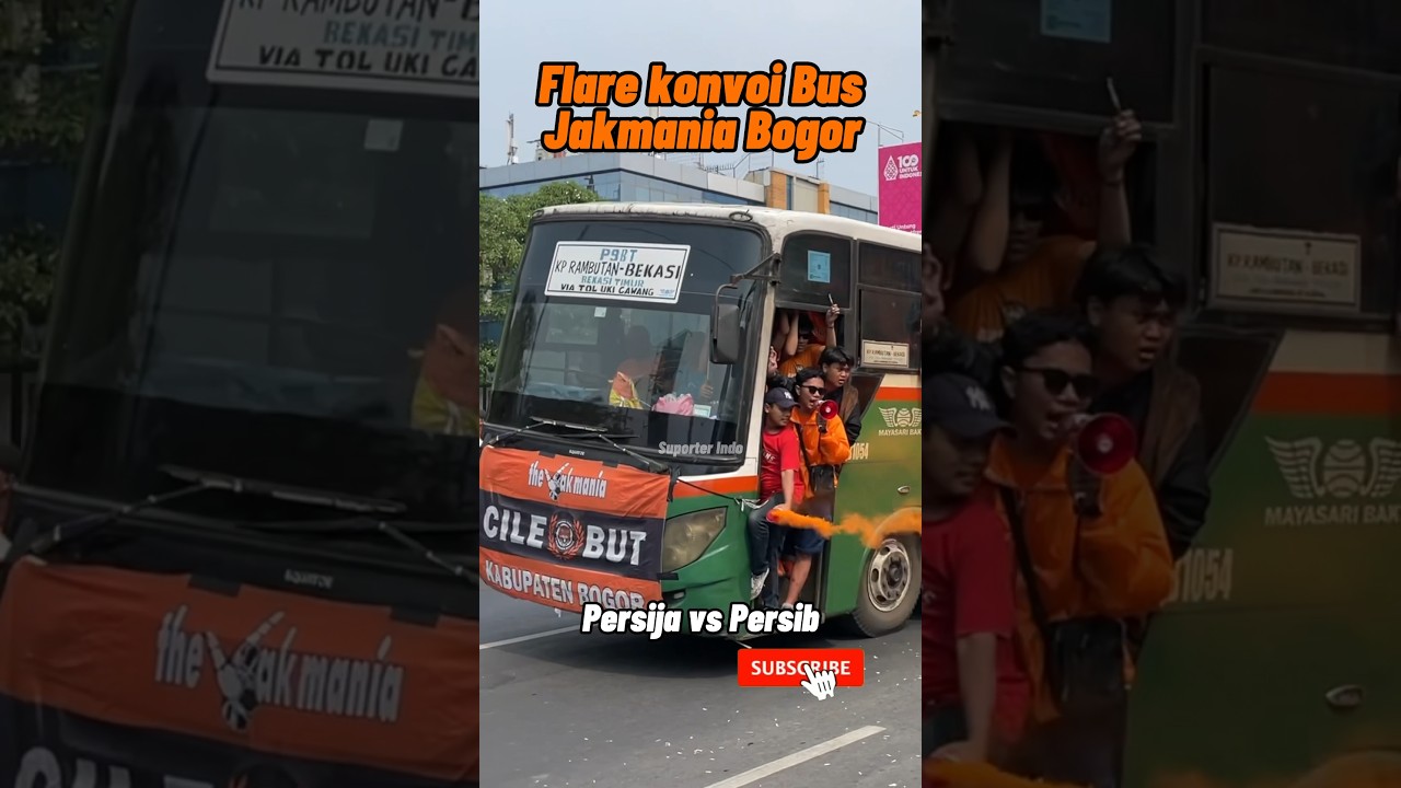 Full Flare konvoi Bus Jakmania Bogor 