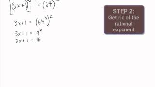 College Algebra - Solving a Rational Exponent Equation Example