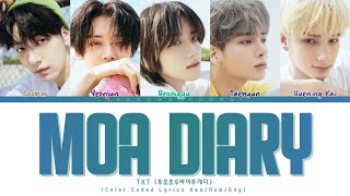 TXT 'MOA Diary (Dubaddu Wari Wari)' (Color Coded Lyrics) | ShadowByYoongi