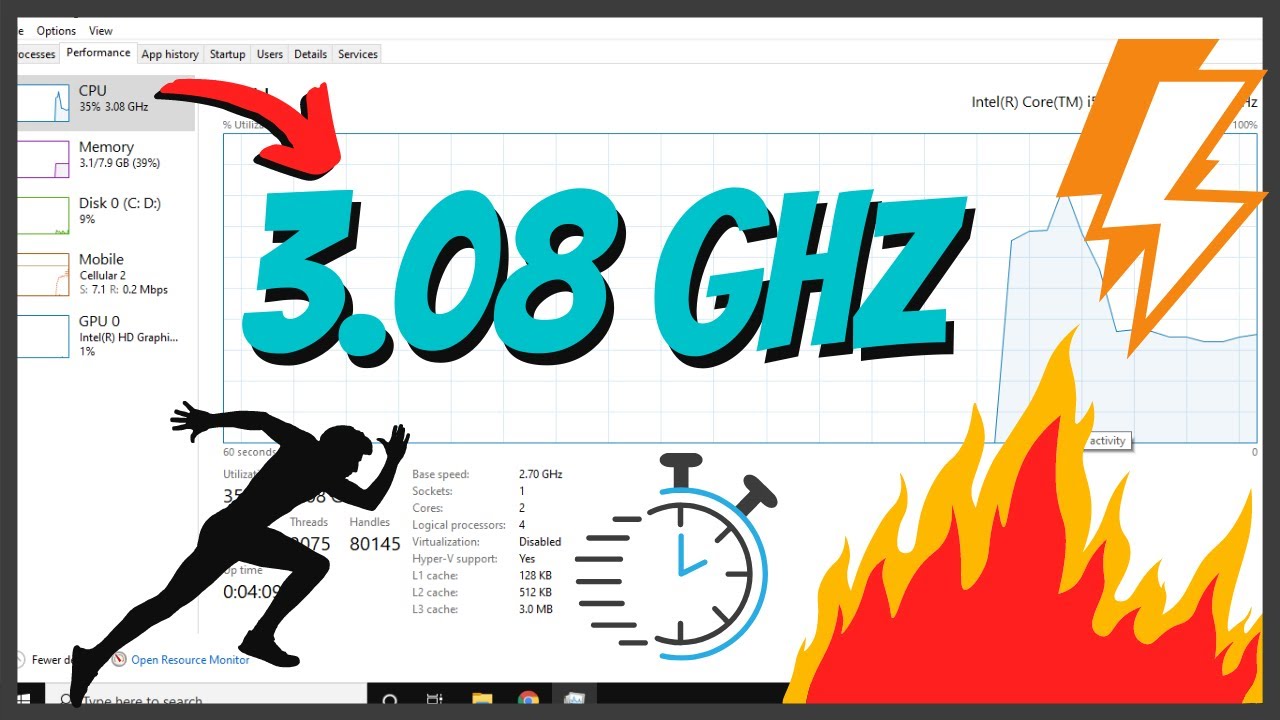 How to increase CPU speed on  Laptop | How to increase CPU speed just double in 2 steps | PC speed