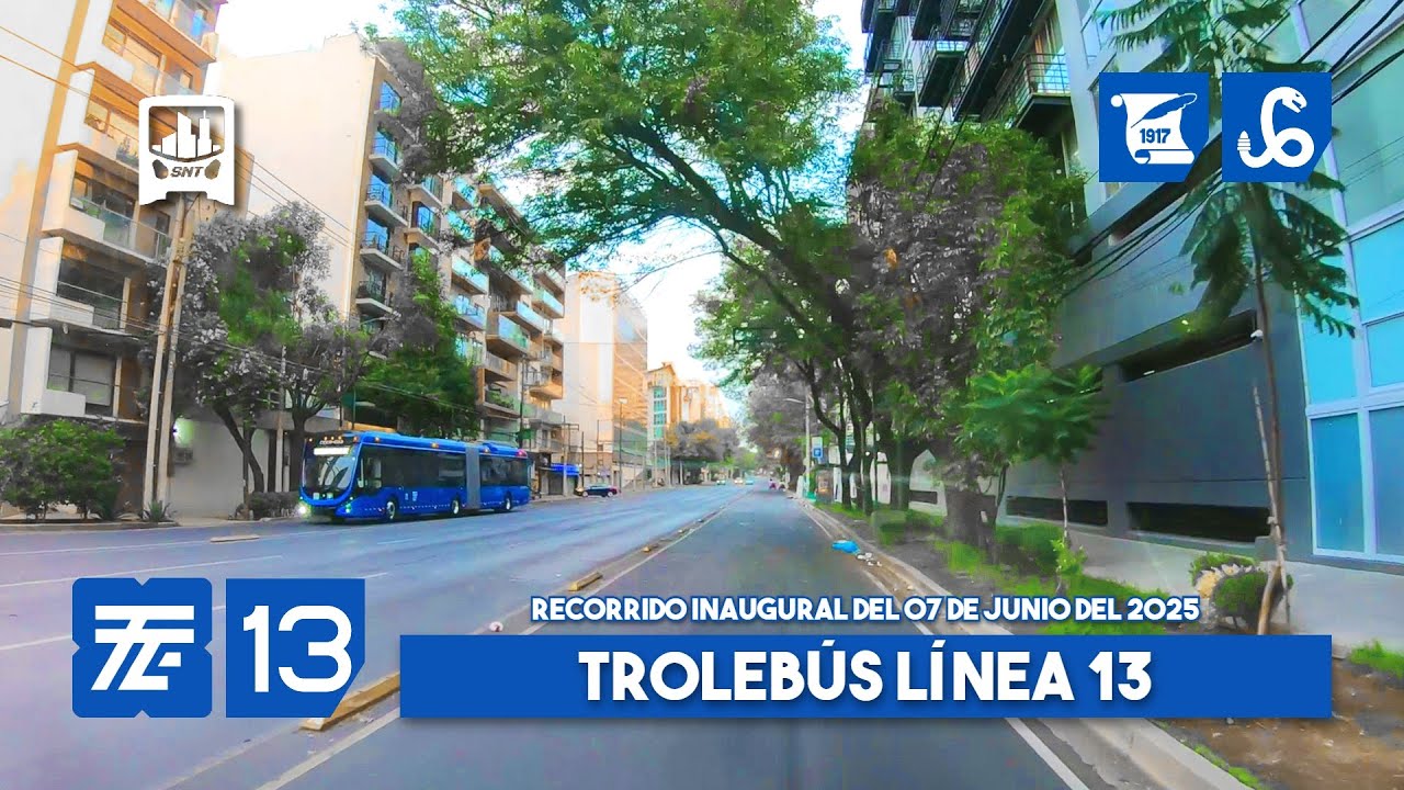 INAUGURACIÓN Trolebús CDMX Línea 13, Mixcoac - Const. de 1917. Recorrido de apertura del 07-06-2025.