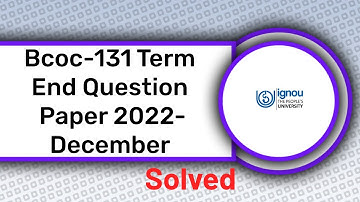 Bcoc-131|Term end Question Paper Solved |2022-December |Ignou