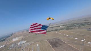 The U.S. Army Parachute Team jumps for Yellowstone International Airshow