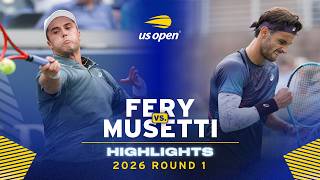 Arthur Fery vs. Lorenzo Musetti Highlights | 2026 US Open Round 1