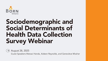 Sociodemographic and Social Determinants of Health Data Collection Survey Webinar: August 28, 2025