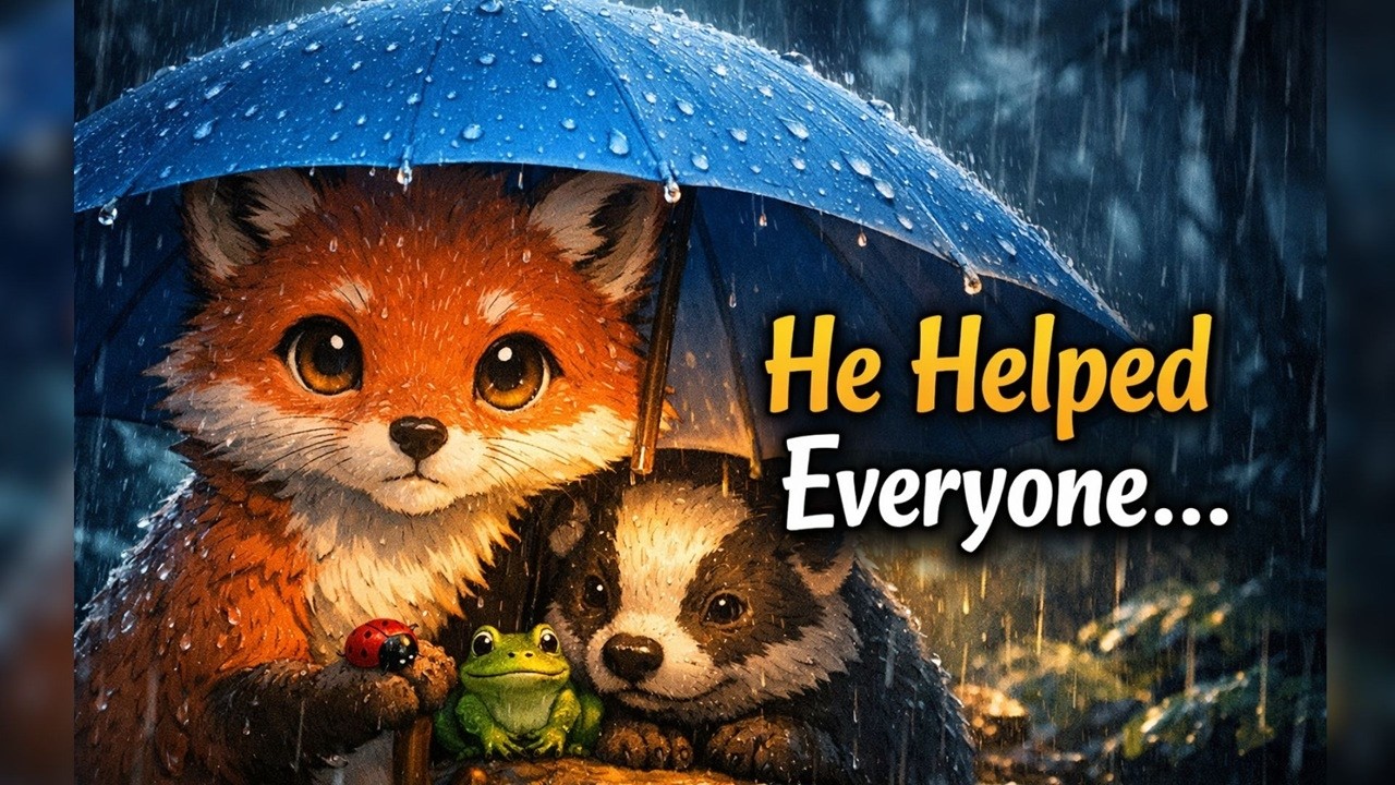 Video thumbnail for The Fox and the Umbrella: A Moral Story about Kindness | Silent ASMR Story.