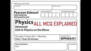 Edexcel Physics Unit 4 June 2017 IAL MCQ