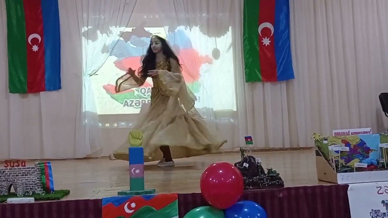 Танец Sarı gelin на праздновании Дня Победы в школе 145 г. Баку