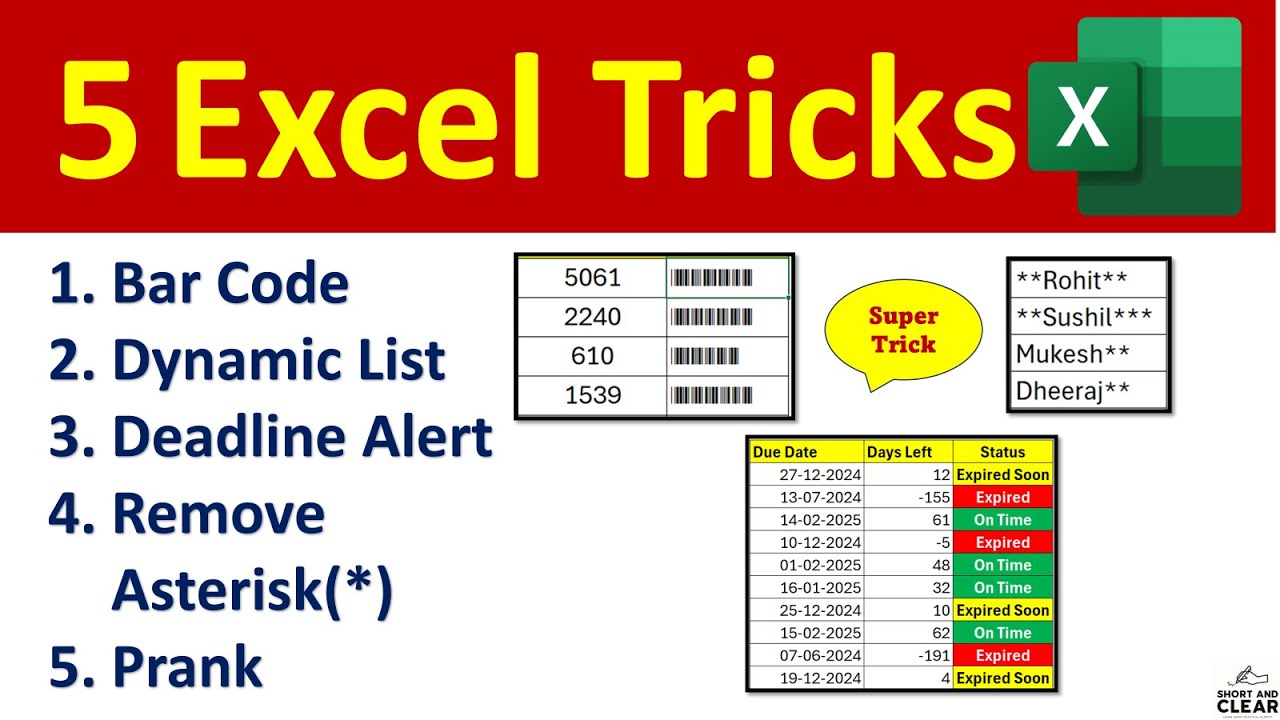 5 Amazing Excel Tricks and Tips | Learn Microsoft Excel - YouTube