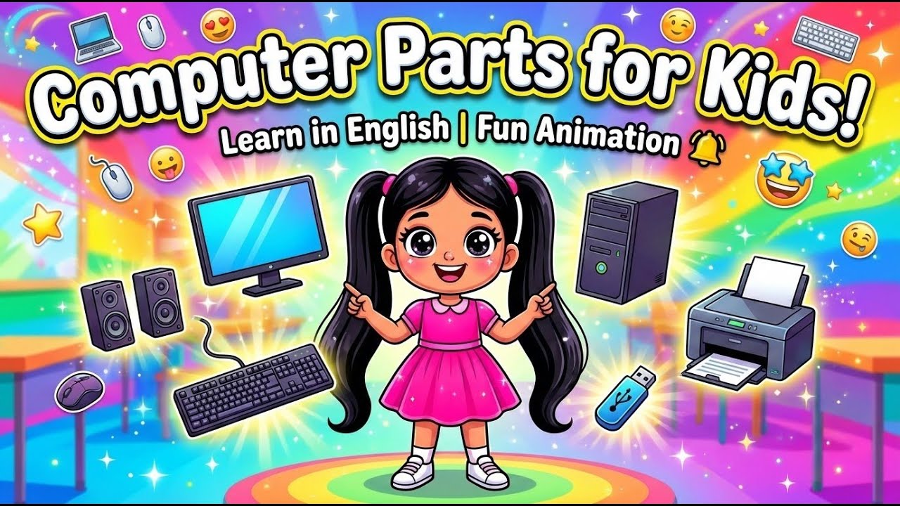Computer Parts for Kids | Learn Monitor CPU Keyboard Mouse in English ...