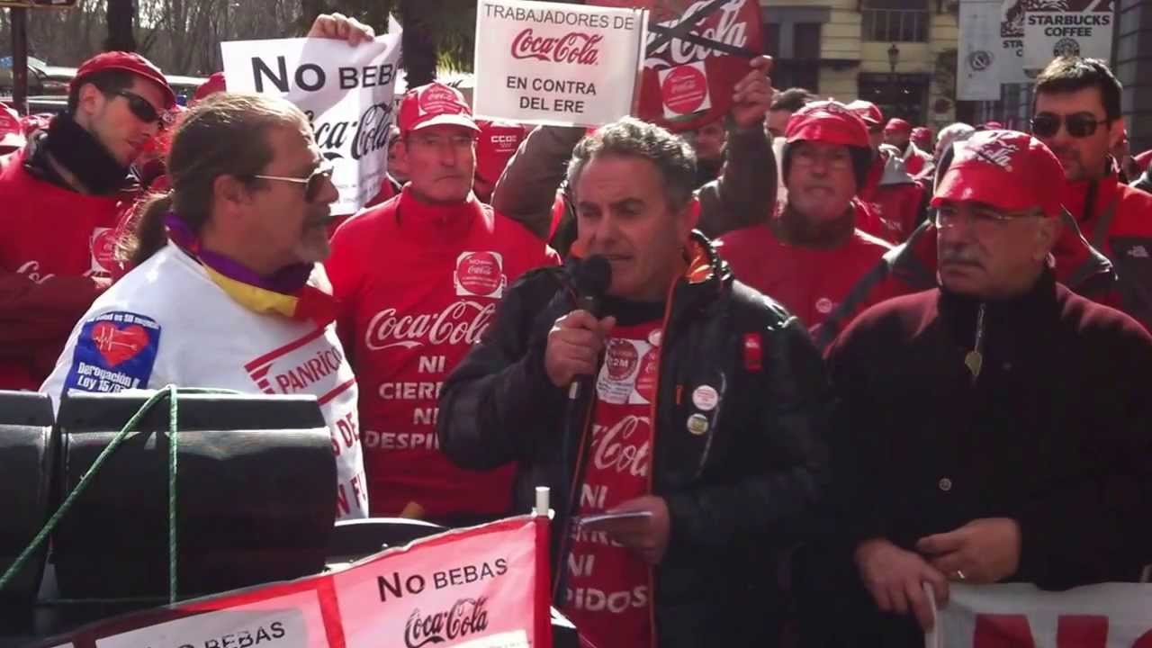 ¡Panrico y Coca Cola, la lucha es una sola! Concentración - Congreso de los Diputados, Madrid obrero mundial