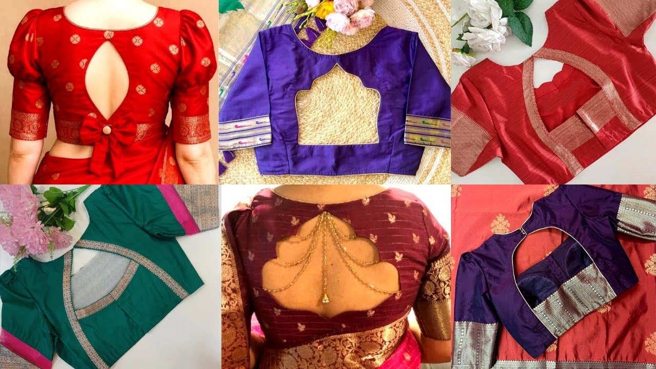 Pattu Saree Blouse Back Neck Ideas🤩Latest Blouse Designs