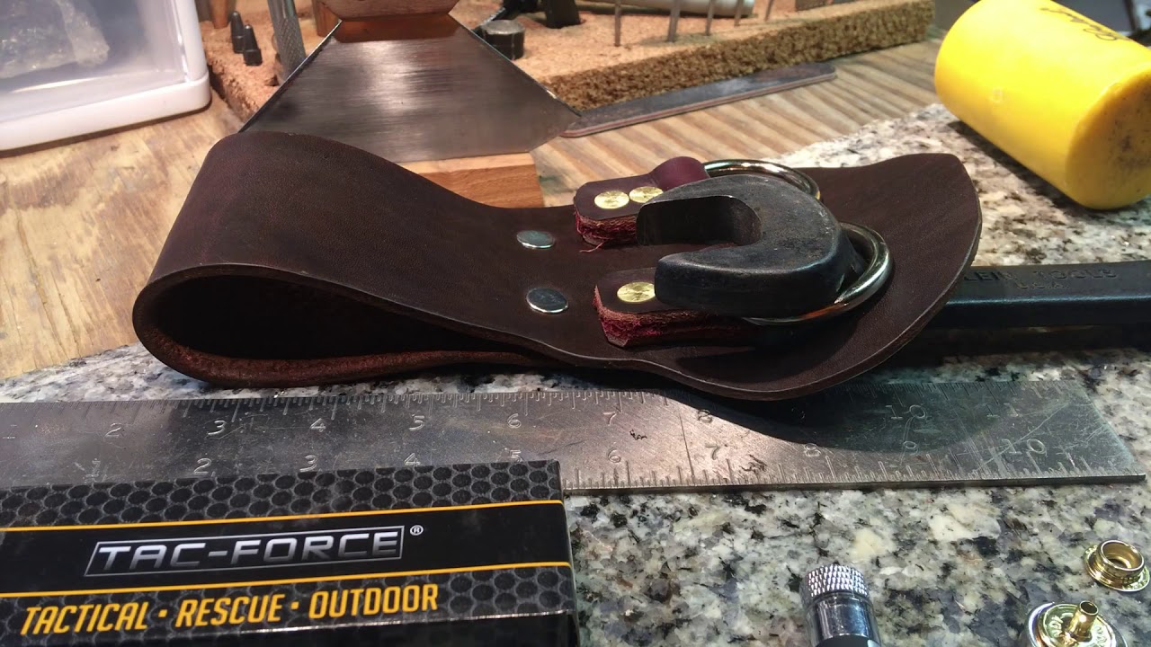 Ironworker gear for spud wrench/custom leather belt local7/ how to do button snaps/ plus GAW