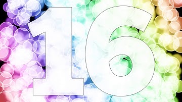 4K Footage Fifteen to sixteen years happy birthday fade in/out animation with color bokeh