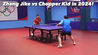 Zhang Jike is NOW BACK! Training match with a Chopper Kid in 2024!