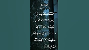 سورة الفتح إنا فتحنا لك فتحا مبينا ليغفر لك الله ماتقدم من ذنبك وماتأخر الاية ١ إلى ٣#راحة_نفسية