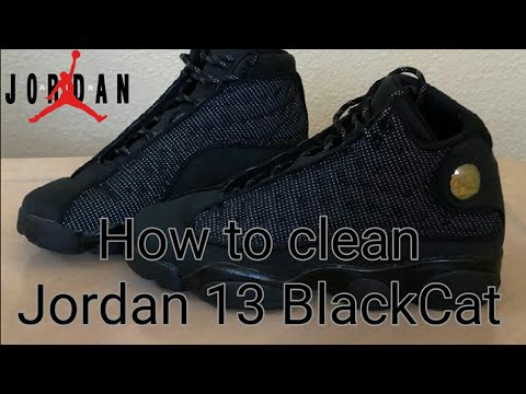 How to clean Jordan black cat 13s - YouTube