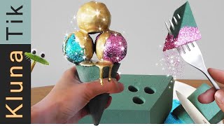FLORAL FOAM & GLITTER ICECREAM!! Kluna Tik Dinner | ASMR eating sounds no talk smithers oasis