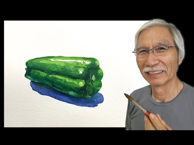 水彩画の基本 ピーマンを美味しそうに描くコツ How To Draw A Green Pepper Watercolor Tips Youtube