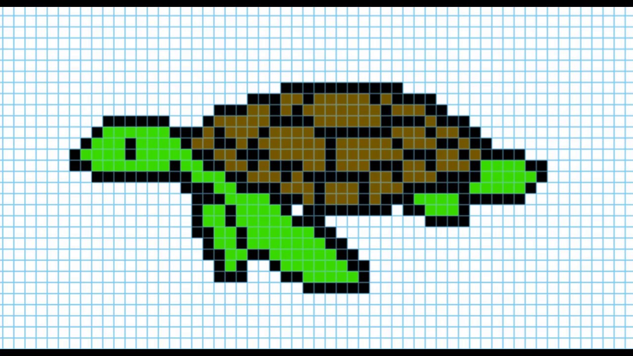 Рисунки по клеточкам черепашка