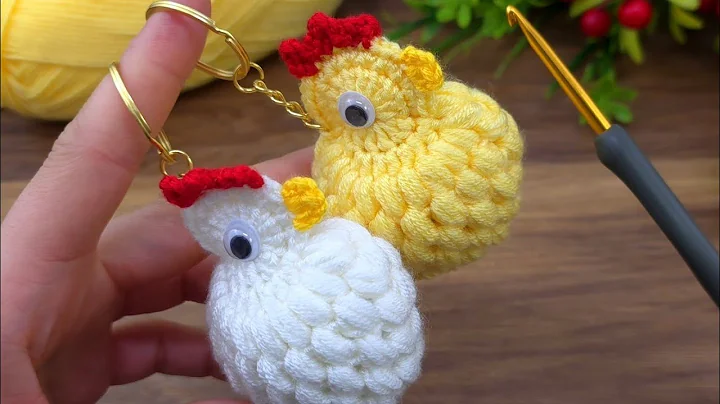 ●cute chickens!! pouf pouf crochet chicken keychain making 