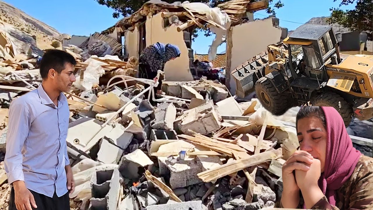 "Loader attack on nomadic house; will Asghar and Halimeh's house be destroyed too?" 🏔️💔