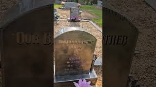 grave of James.                 Y'all check out this cool headstone made out of metal #cemetery