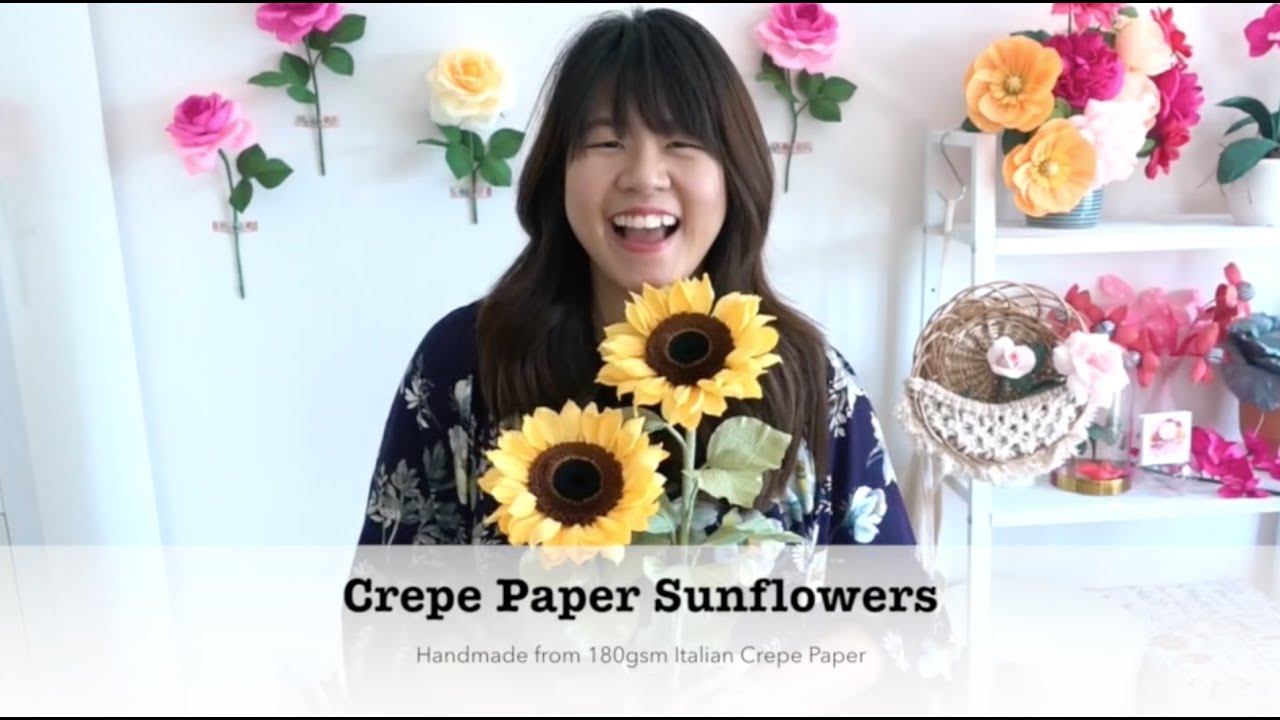 FREE Tutorial - Crepe Paper Sunflowers - MP&B for Carte Fini