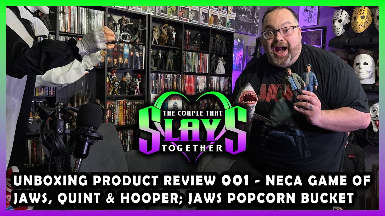 Unboxing Product Review 001 - NECA Game of JAWS, Quint and Hooper; JAWS Popcorn Bucket
