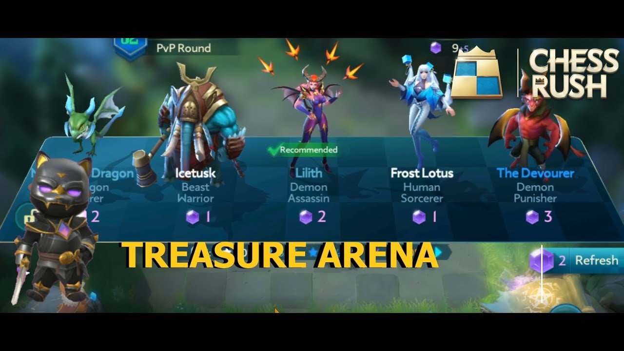 5 Punisher 6 Assassin demolishes the compitition Chess Rush Treasure Arena