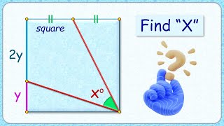 231) NO Trigonometry - Find angle X in the square | Math Olympiad | Geometry.