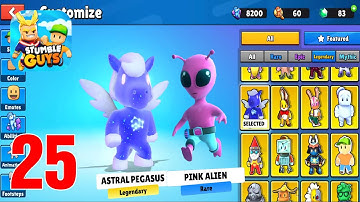 Stumble Guys - Gameplay Walkthrough Part 25 - Pink Alien & Astral Pegasus (iOS, Android)