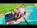 I DROVE A MINI-JEEP INTO A LAKE!!