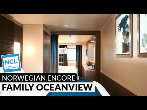 Norwegian Encore Forward-Facing Family Oceanview walkthrough tour