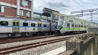 3023次EMU900區間快車通過嘉義嘉雄陸橋(交會3861A次迴送區間車)