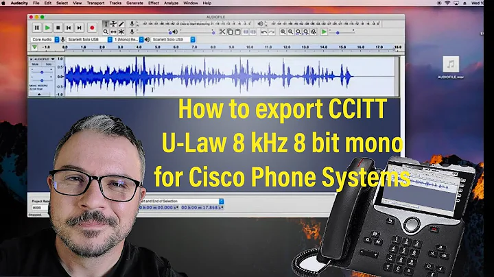 How to export to CCITT 8khz 8 bit mono U-Law. Wav file in Audacity